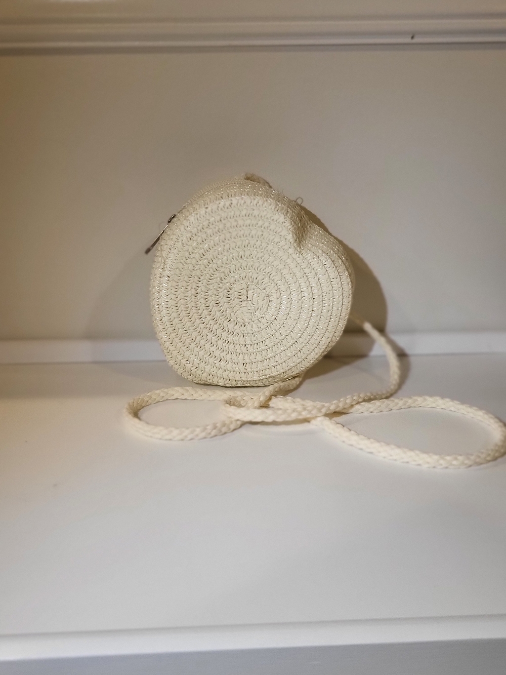 Teen Woven Round Crossbody Bag - Cream